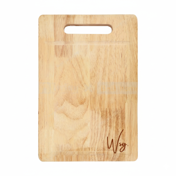 เขียงไม้ยางพารา พรีเมียม (20×30ซม) พร้อมแกะสลักเลเซอร์